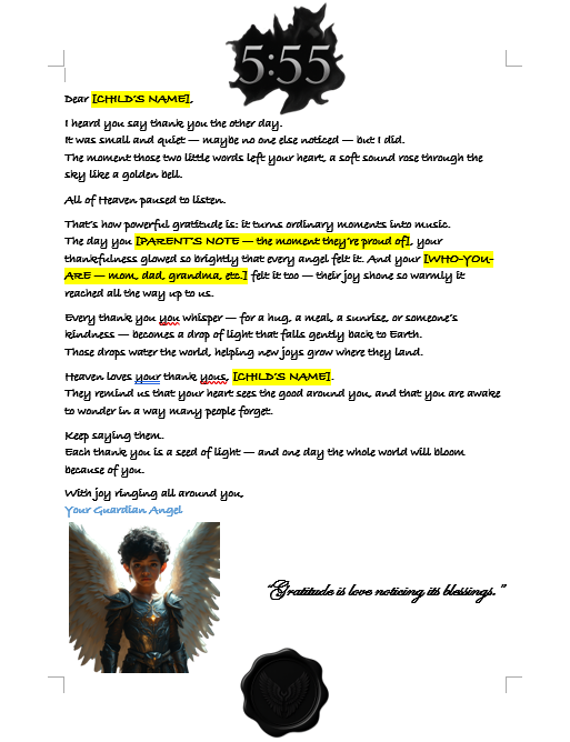 🌟 Gratitude — The Angel Who Heard Your Thank You