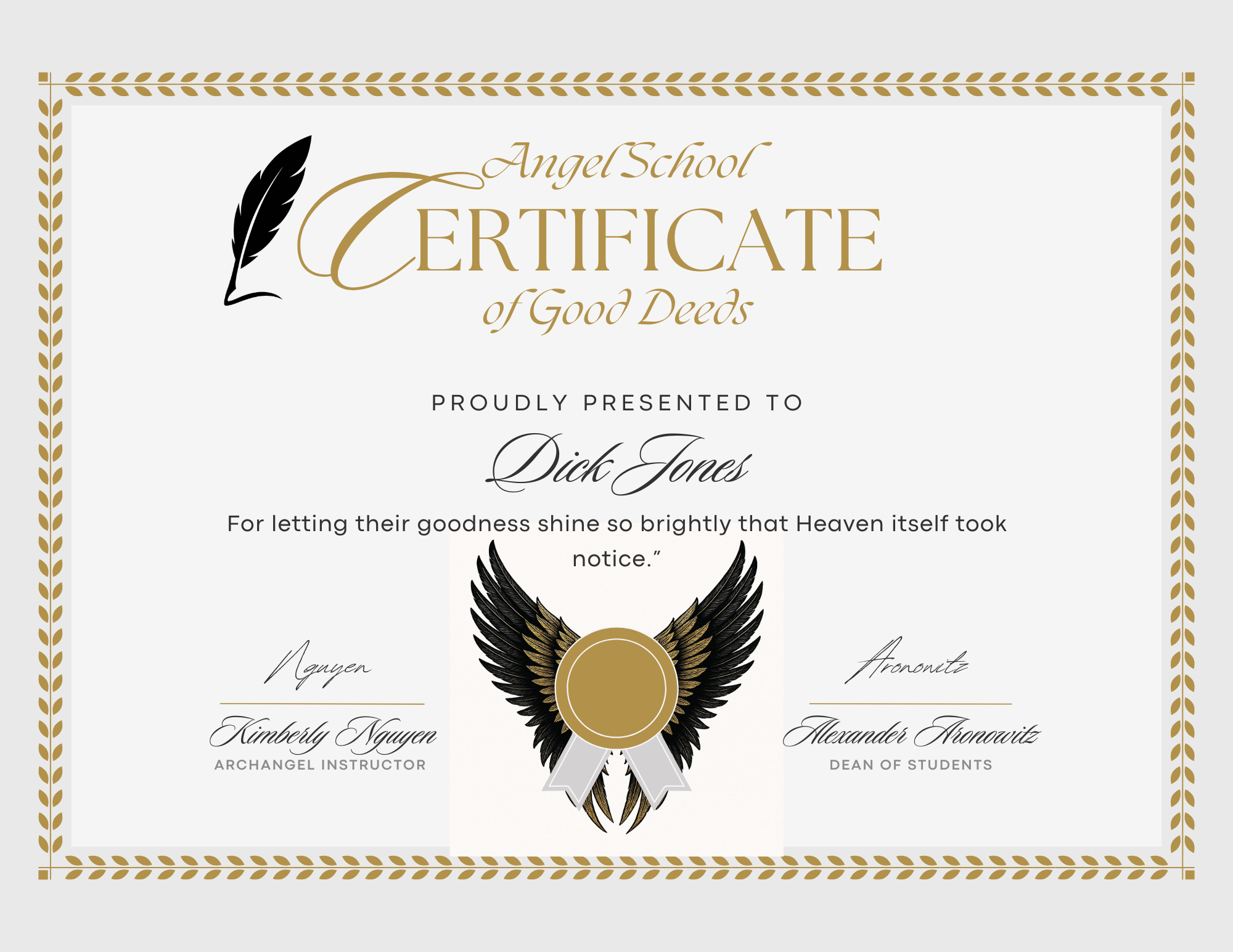 Good Deeds Certificate