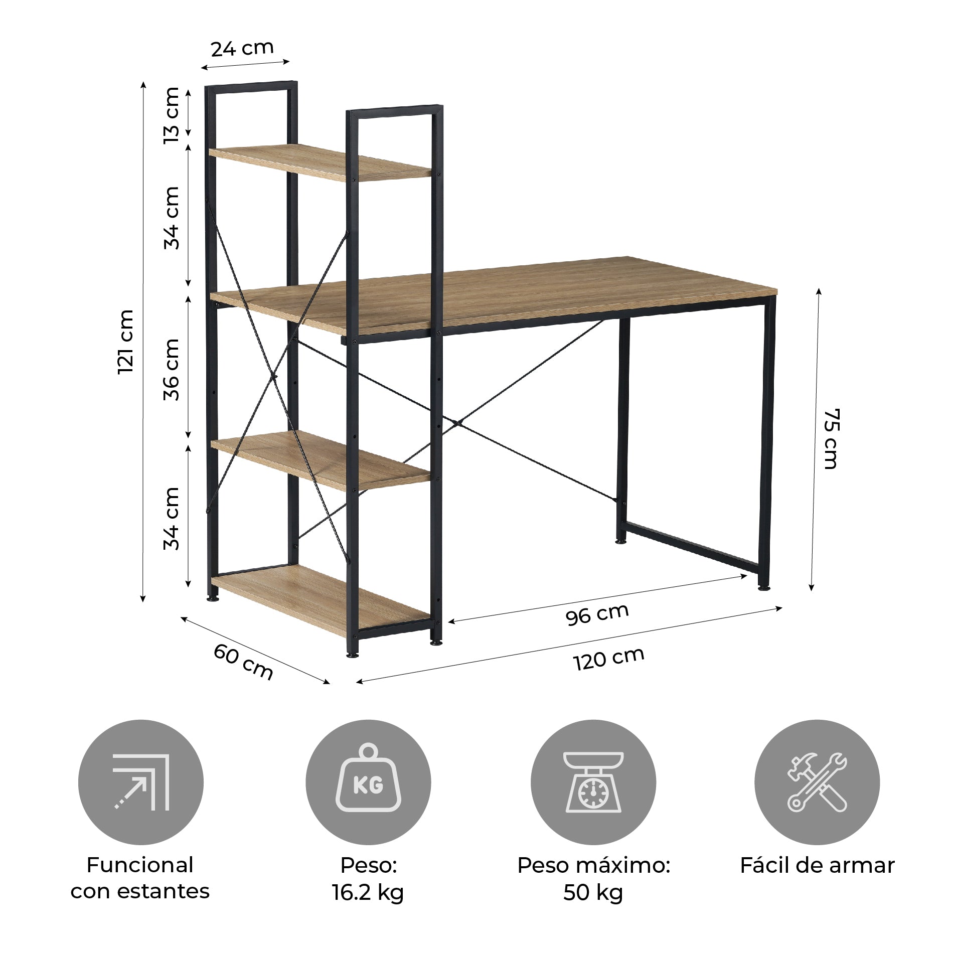 Escritorio multifuncional Atlanta
