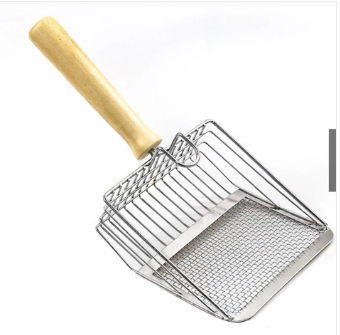 Metal litter scoop
