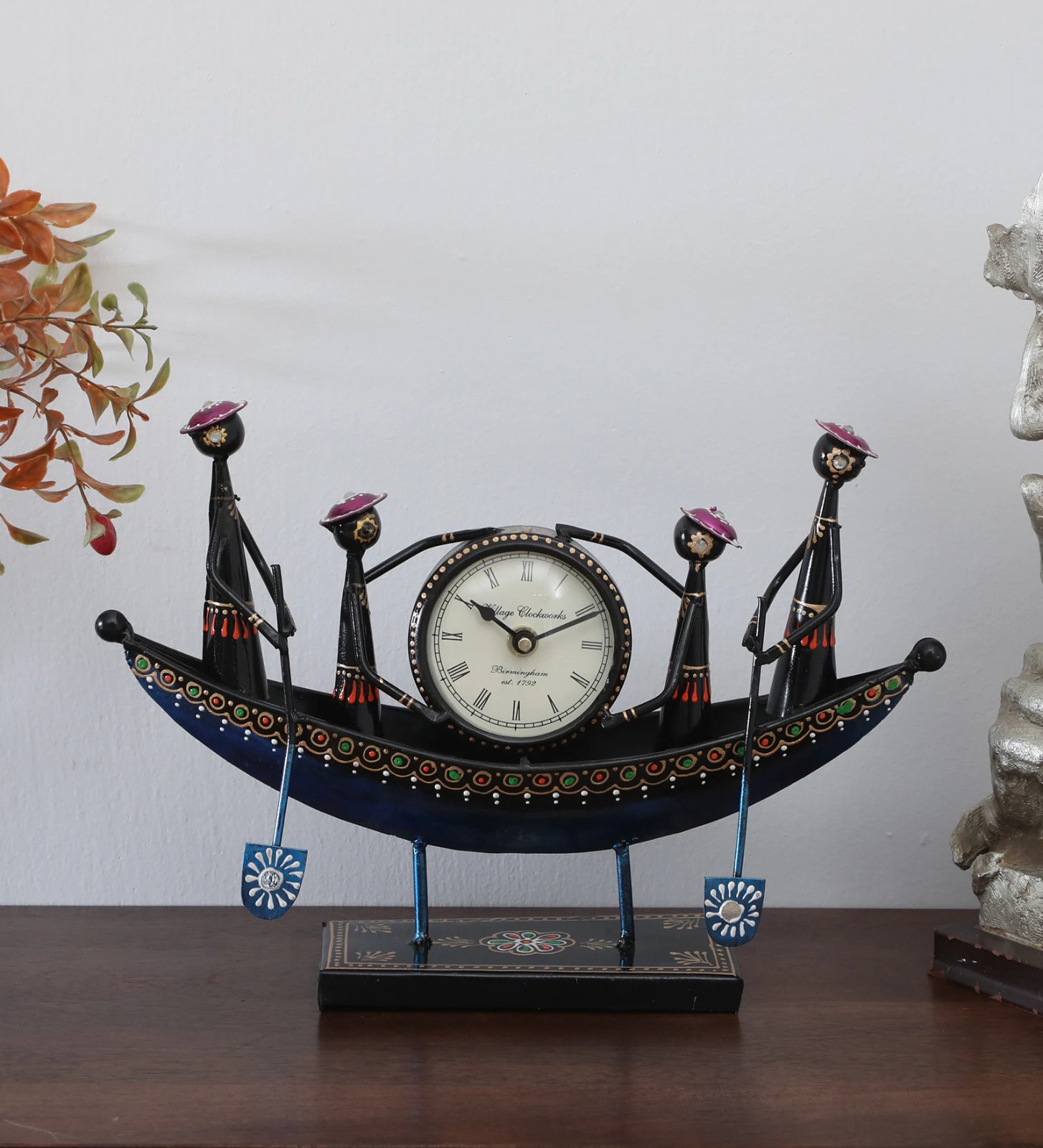 Handcrafted Boat-Shaped Table Clock