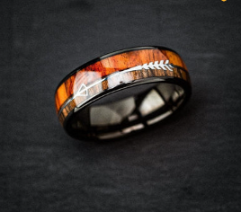 Men's Arrow Inlay Tungsten Ring