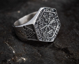 Viking Hexagonal Silver Ring
