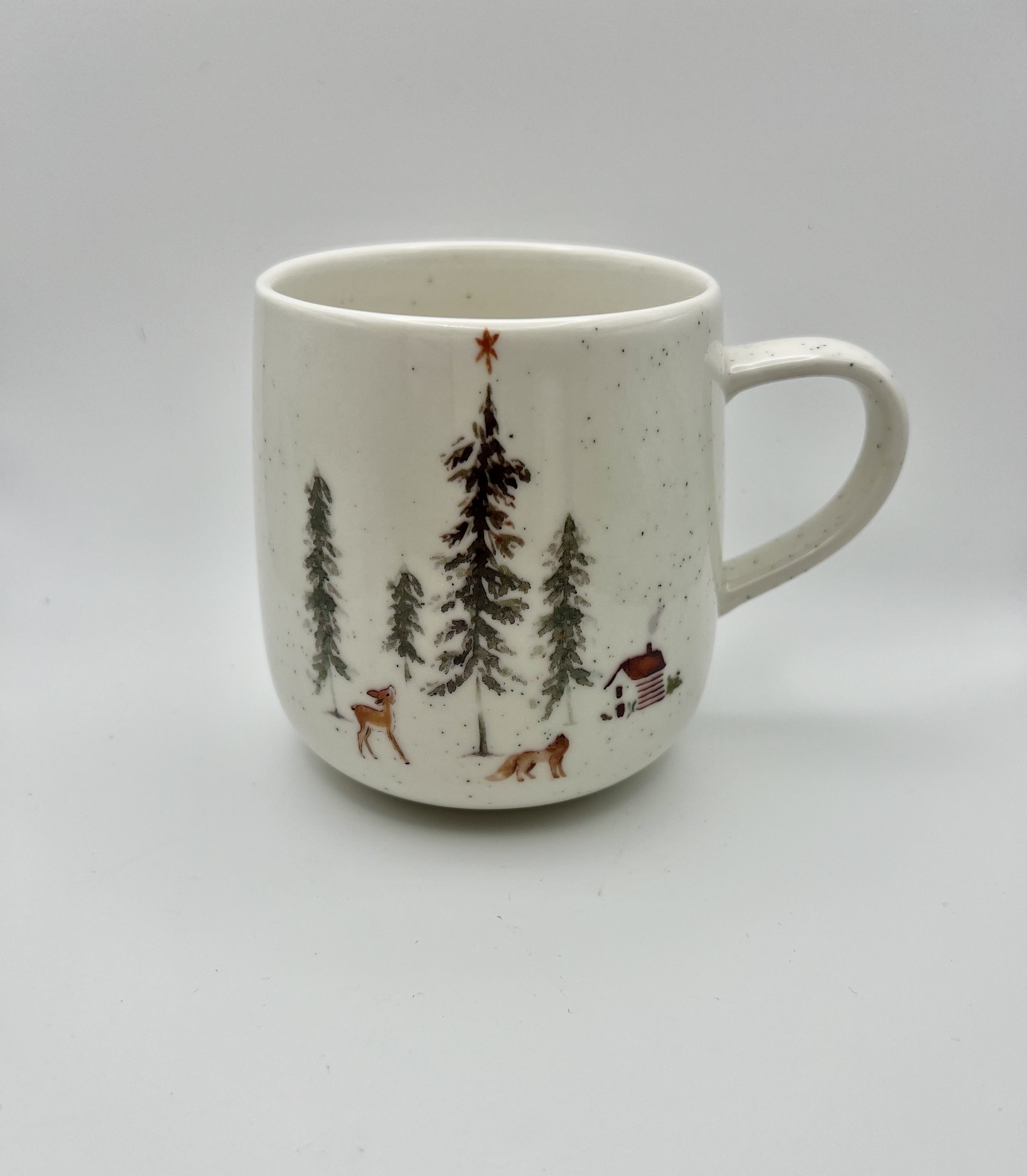 Mug con cerbiatto, lupo e abeti