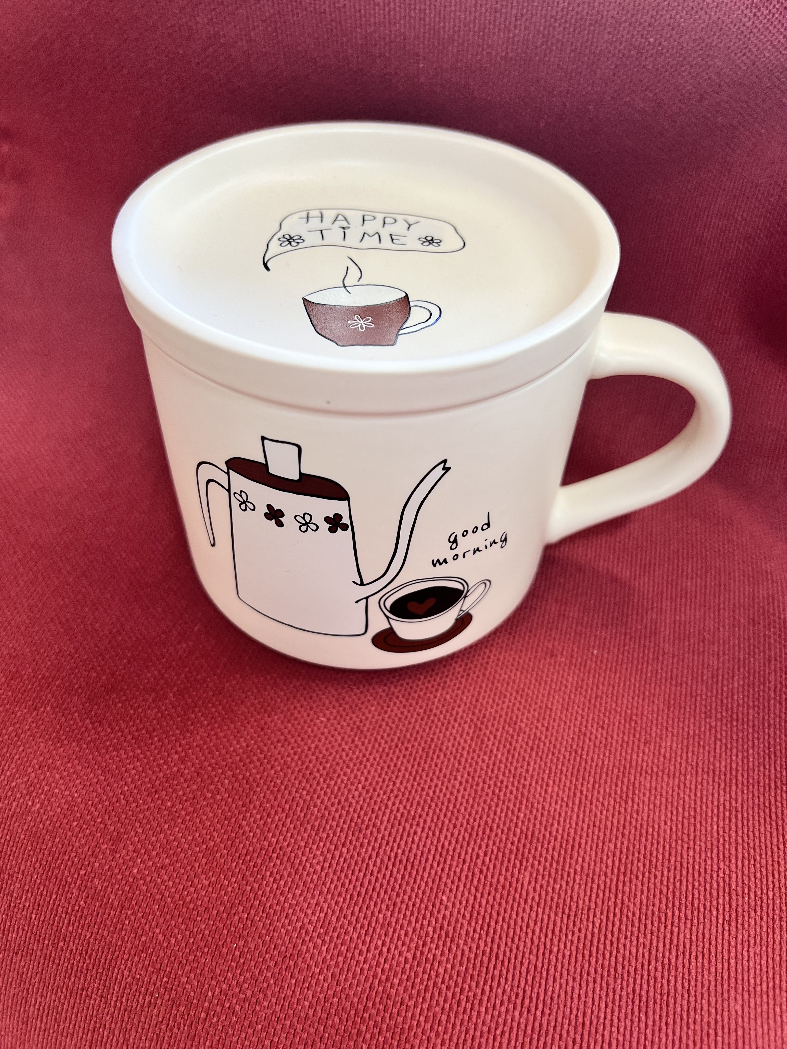 Mug con coperchio/piattino 