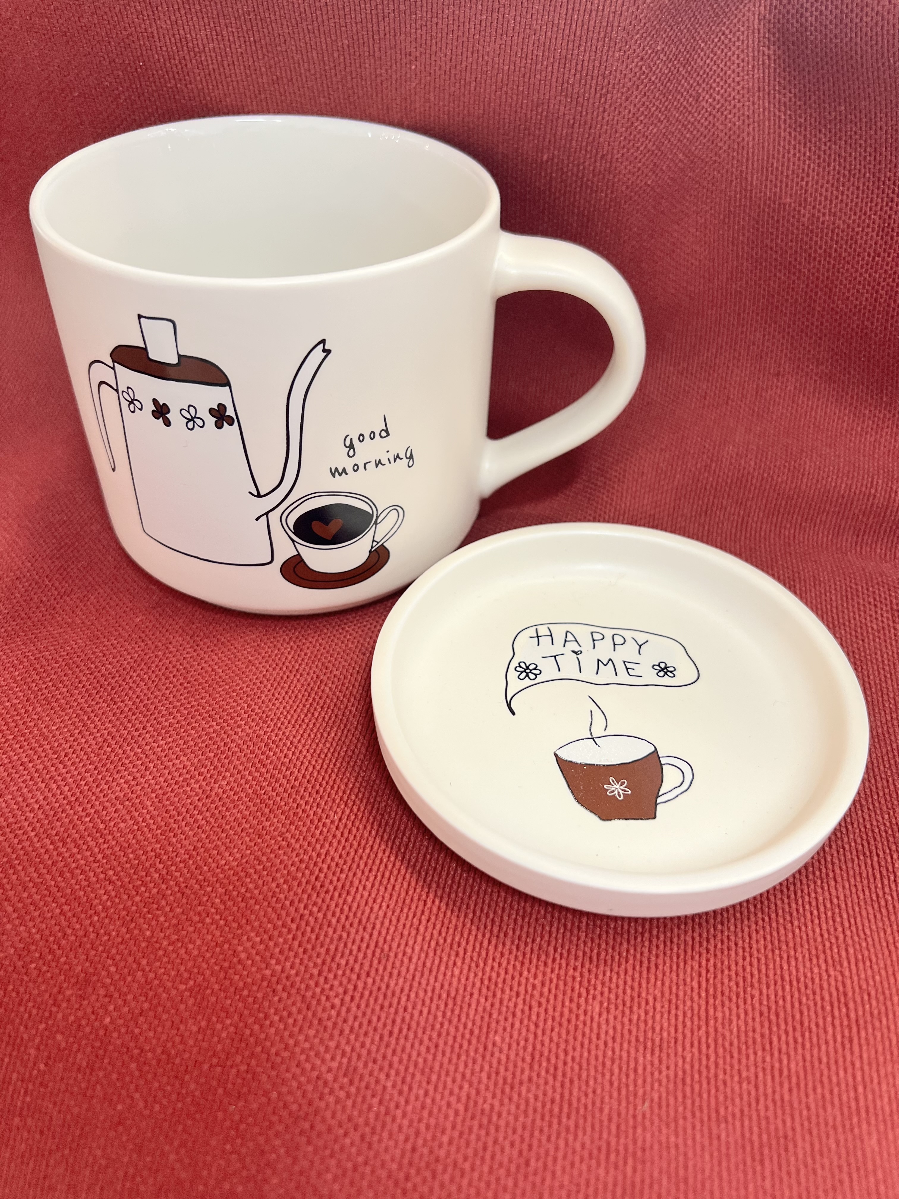 Mug con coperchio/piattino 