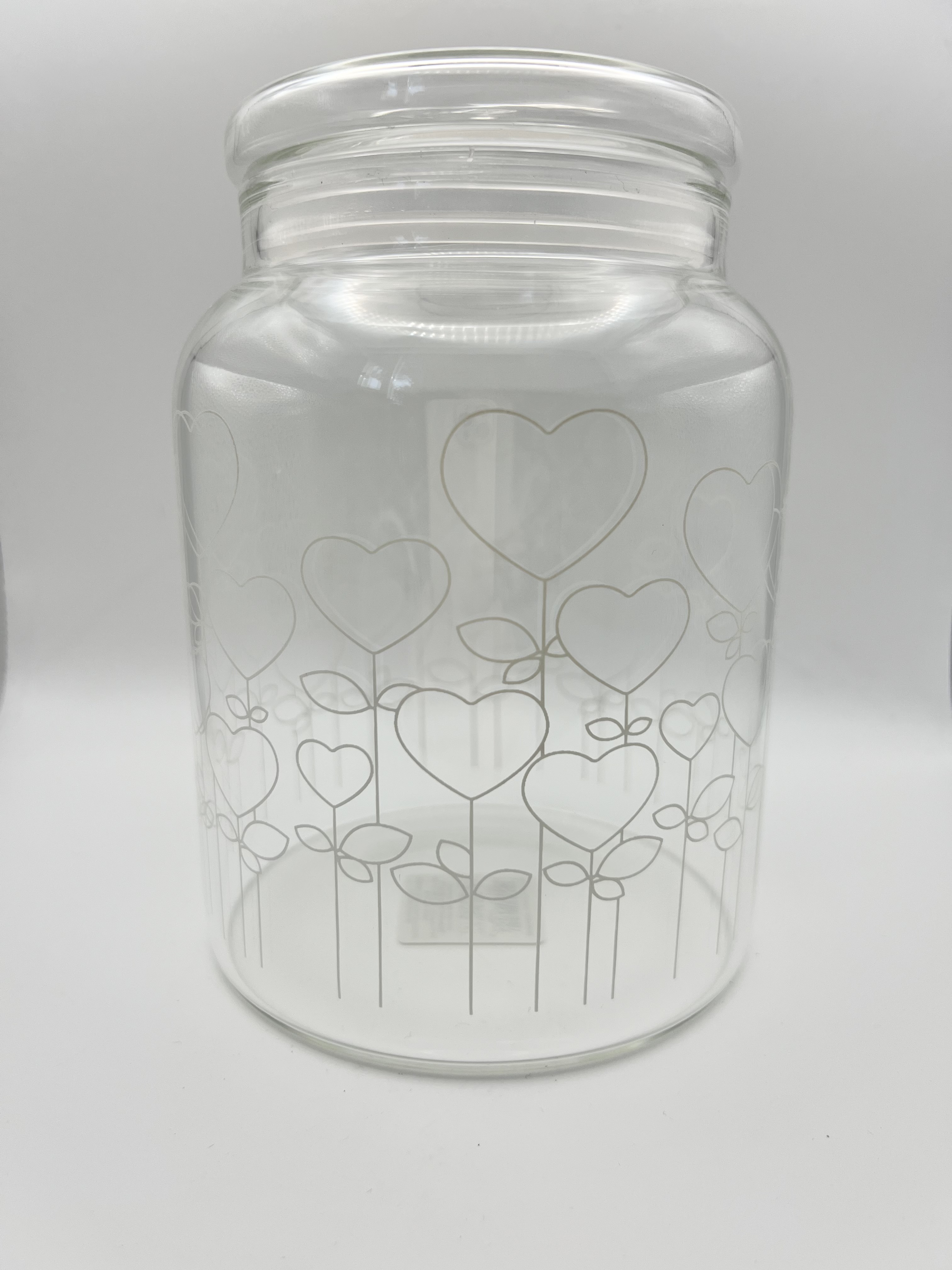 Barattolo cuori  in vetro borosilicato 