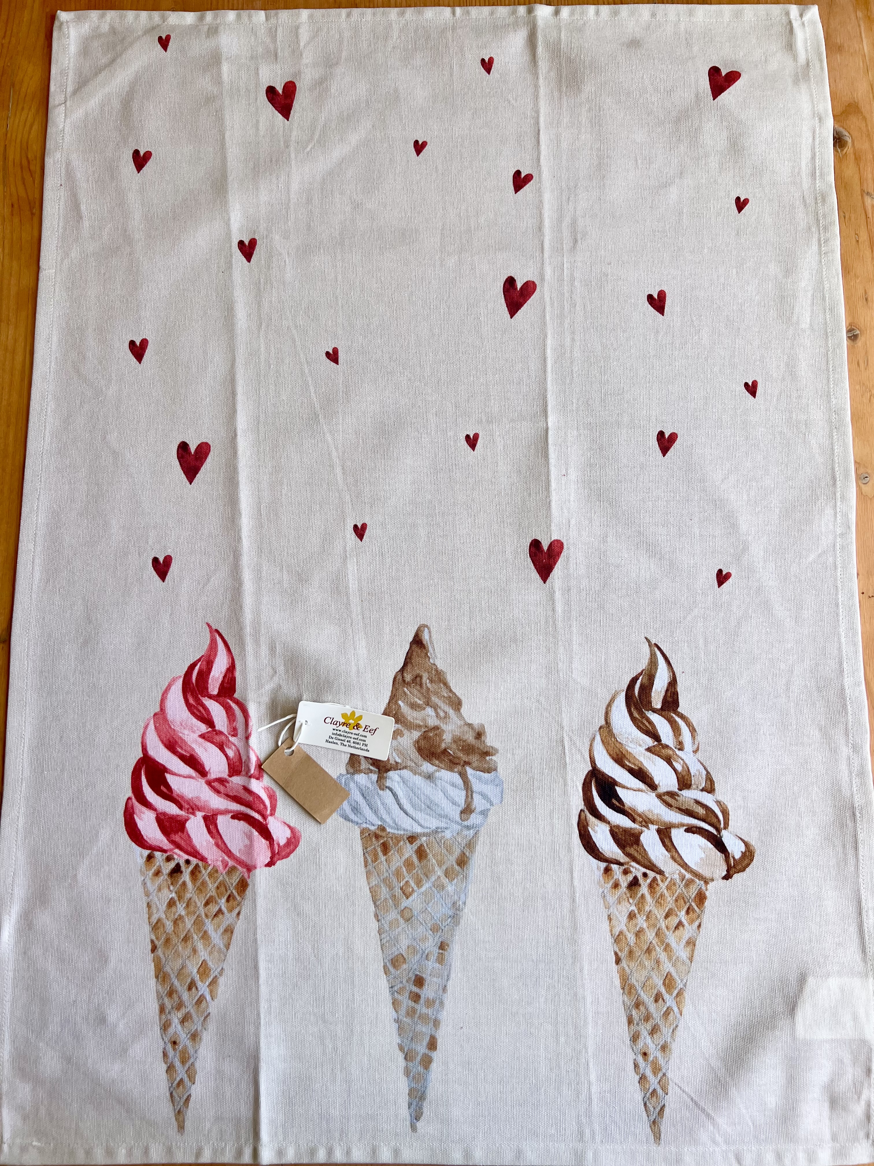 Strofinaccio “gelati” Clayre & Eef. Color beige