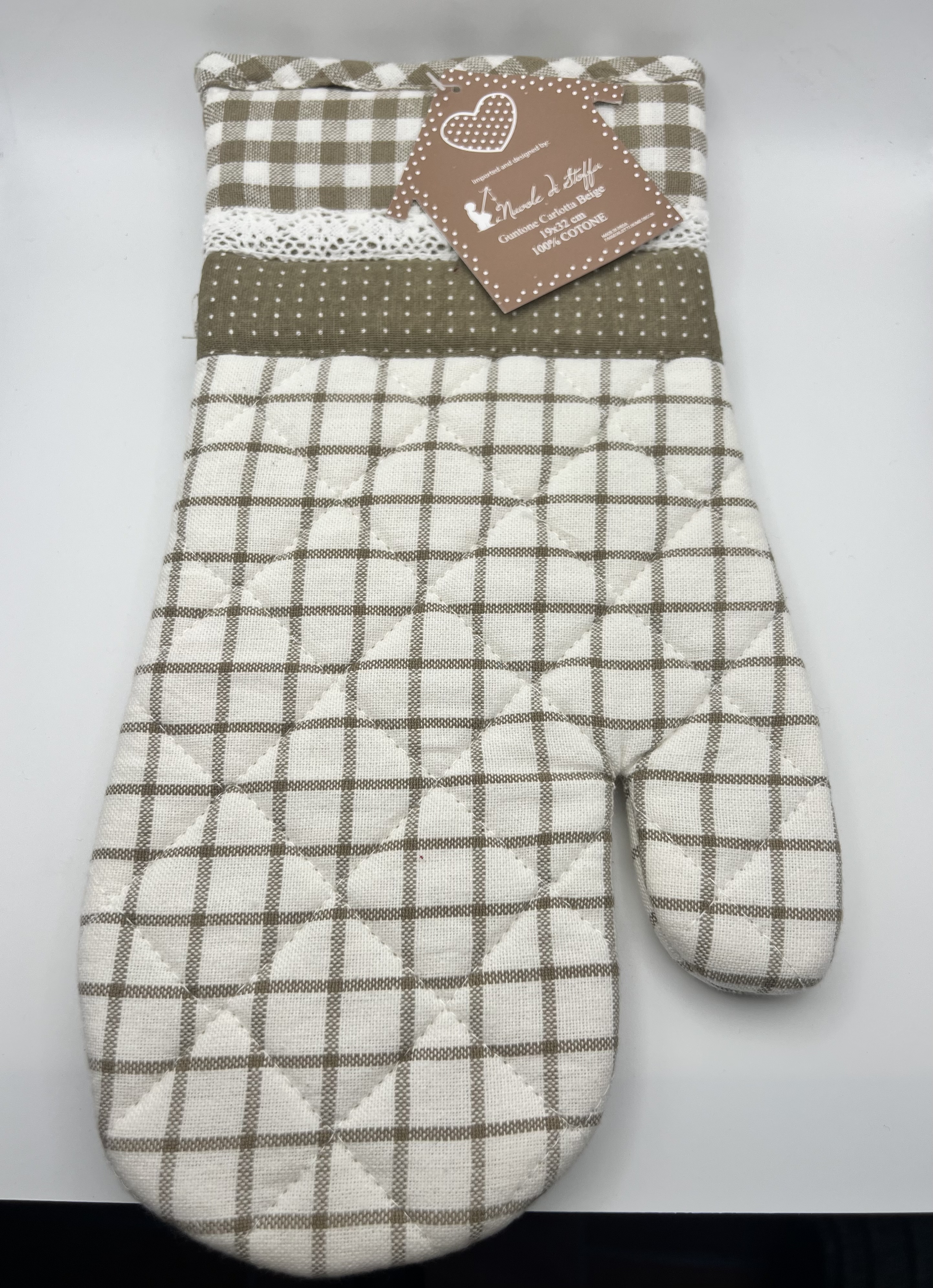 Guantone “Carlotta” beige/tortora 