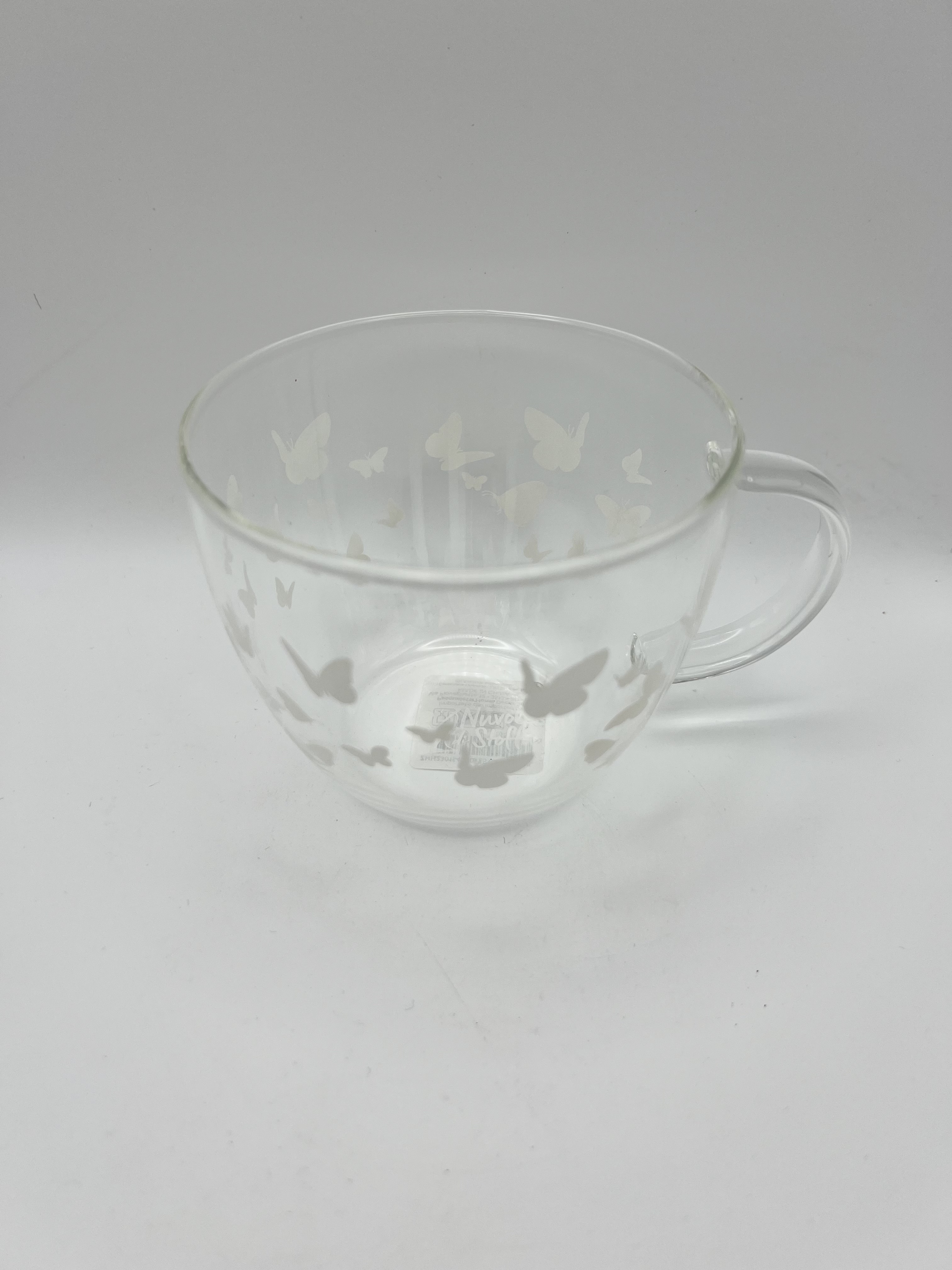 Tazza farfalle in vetro borosilicato