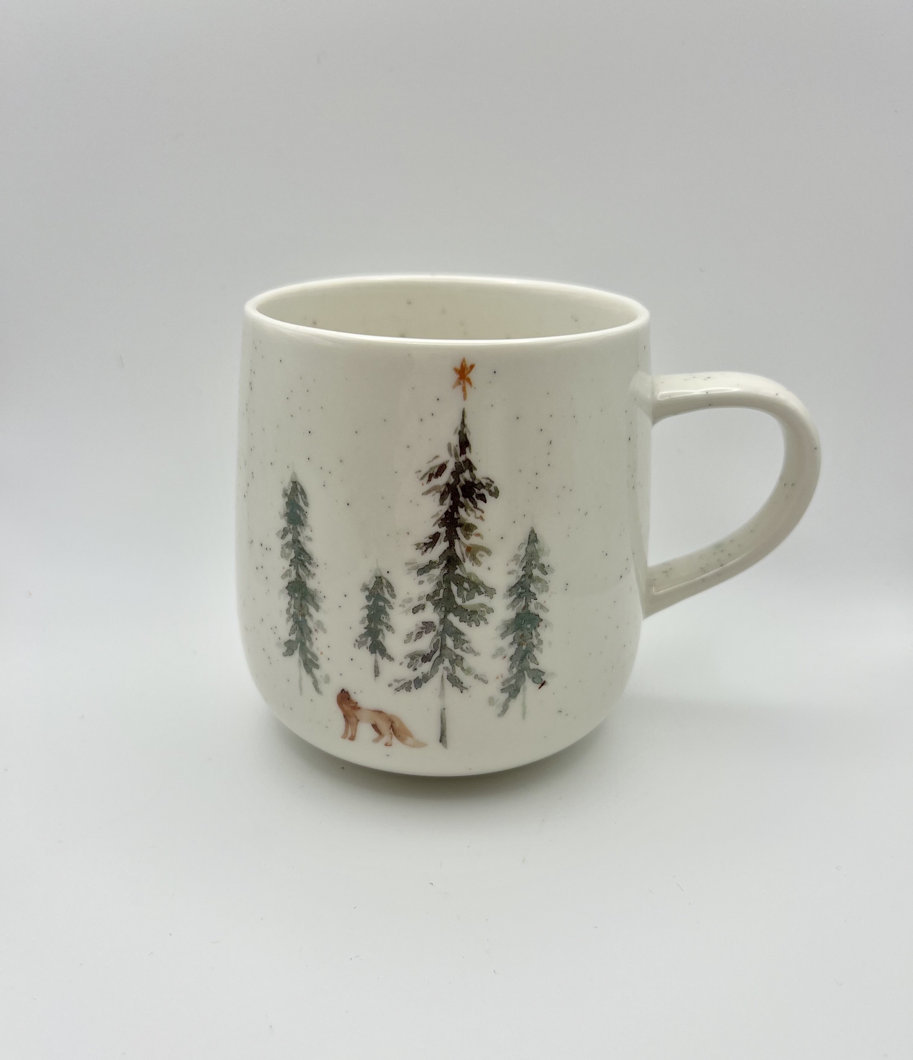 Mug con lupo e abeti