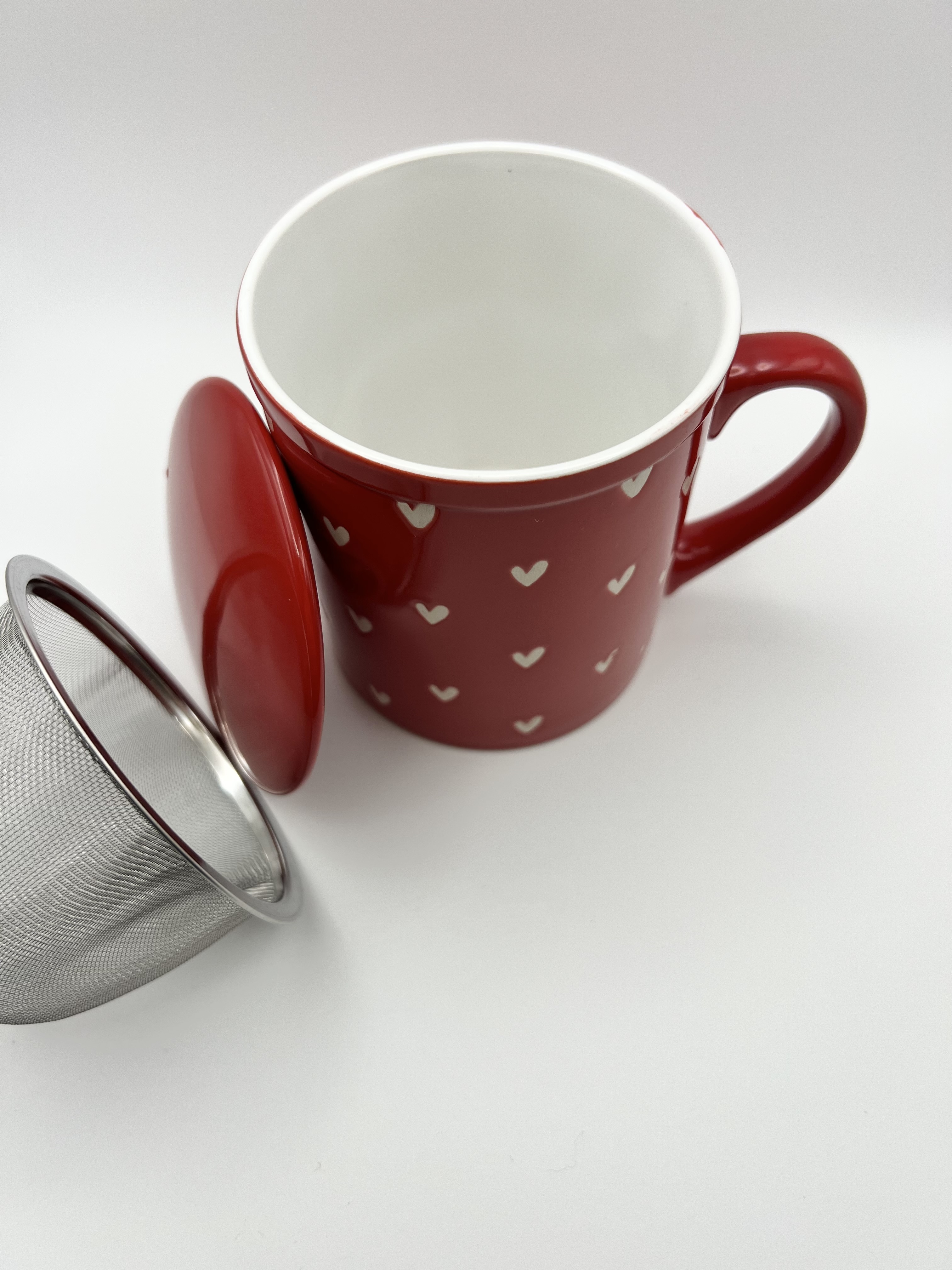 Tisaniera rossa cuoricini 