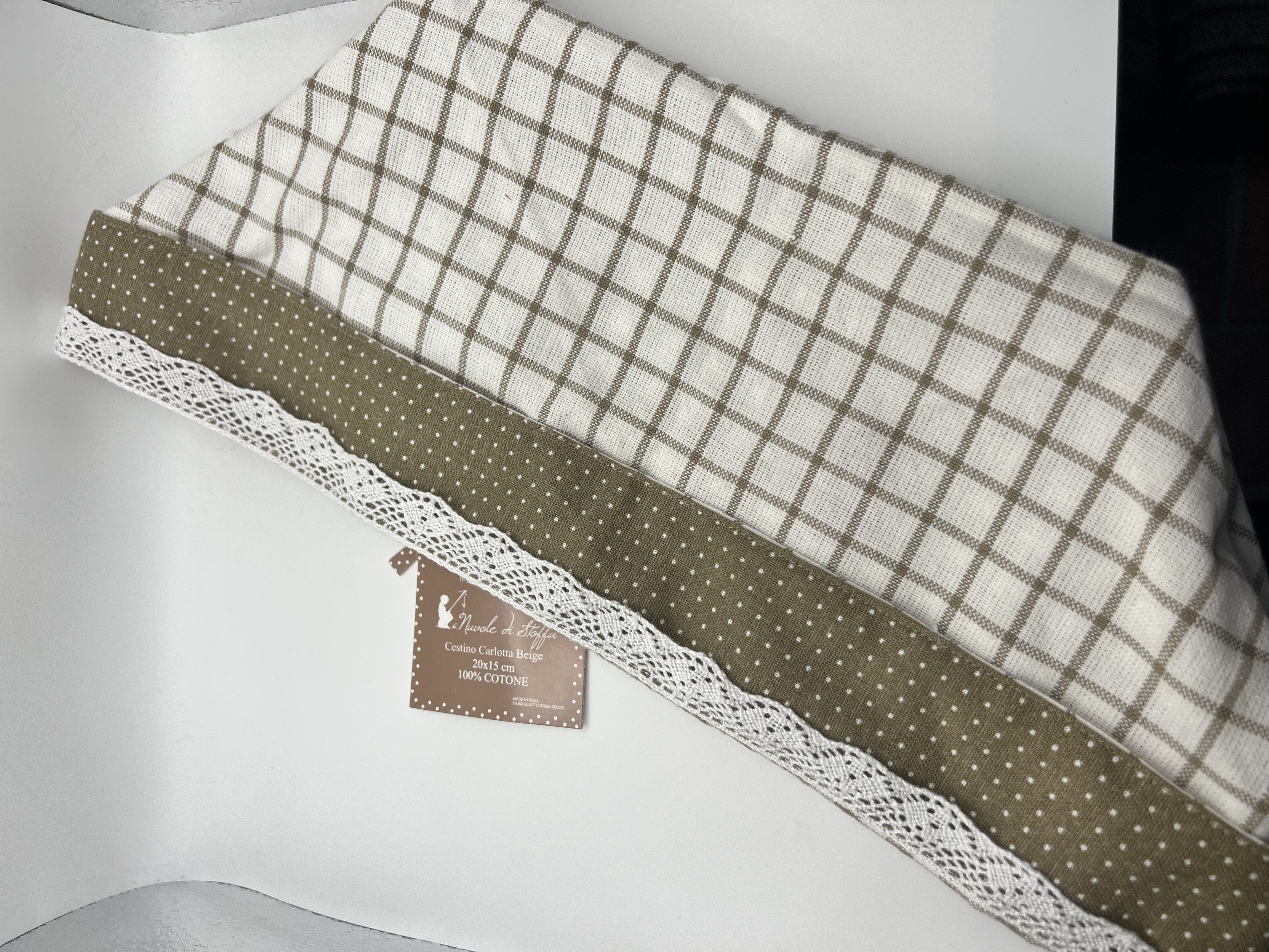 Cestino pane “Carlotta” beige/tortora