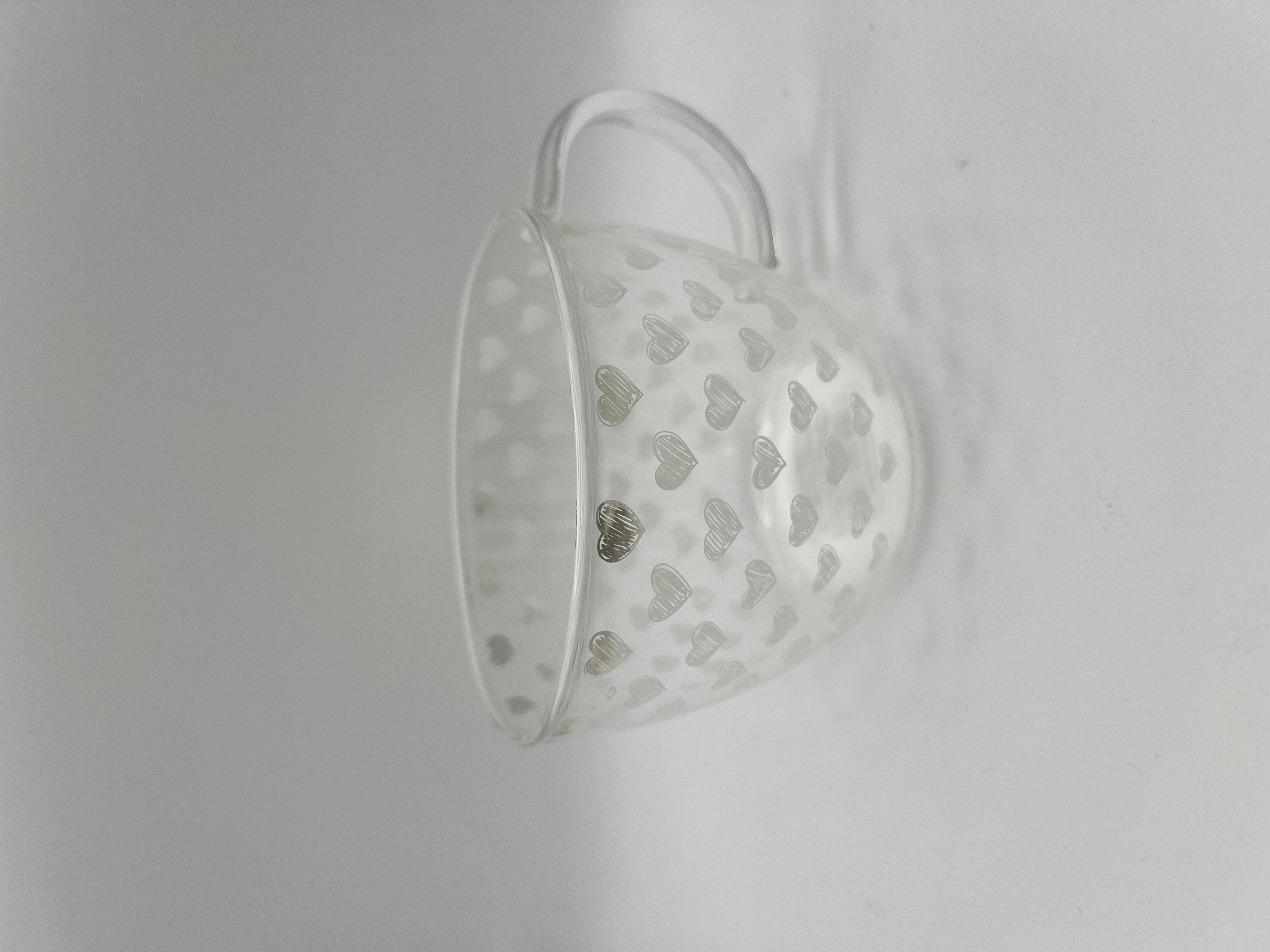 Tazza “cuoricini” in vetro 