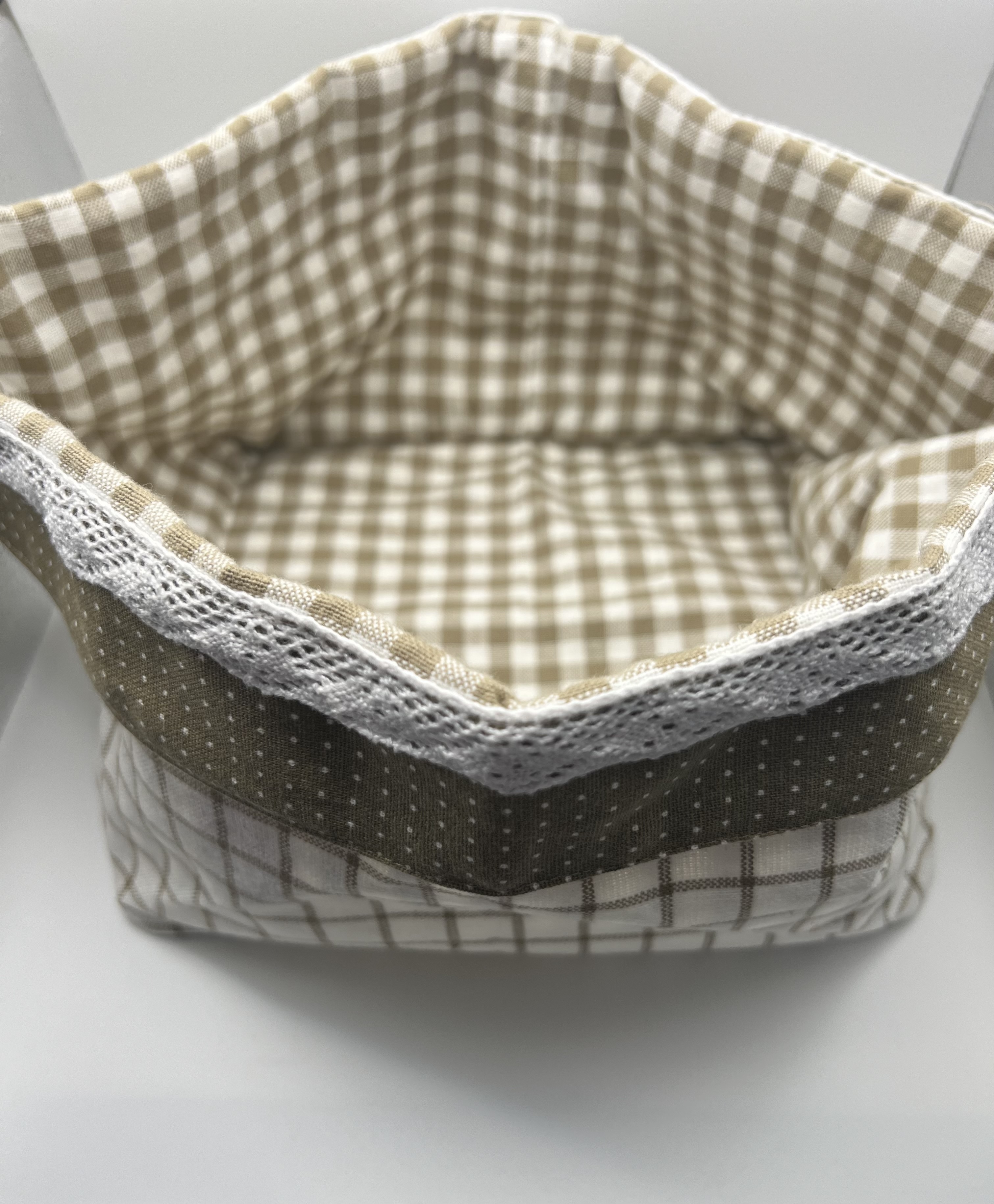 Cestino pane “Carlotta” beige/tortora