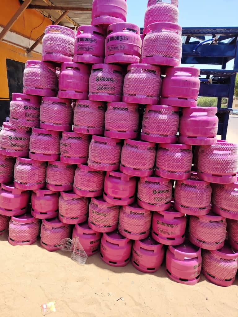 Bouteille de gaz rose