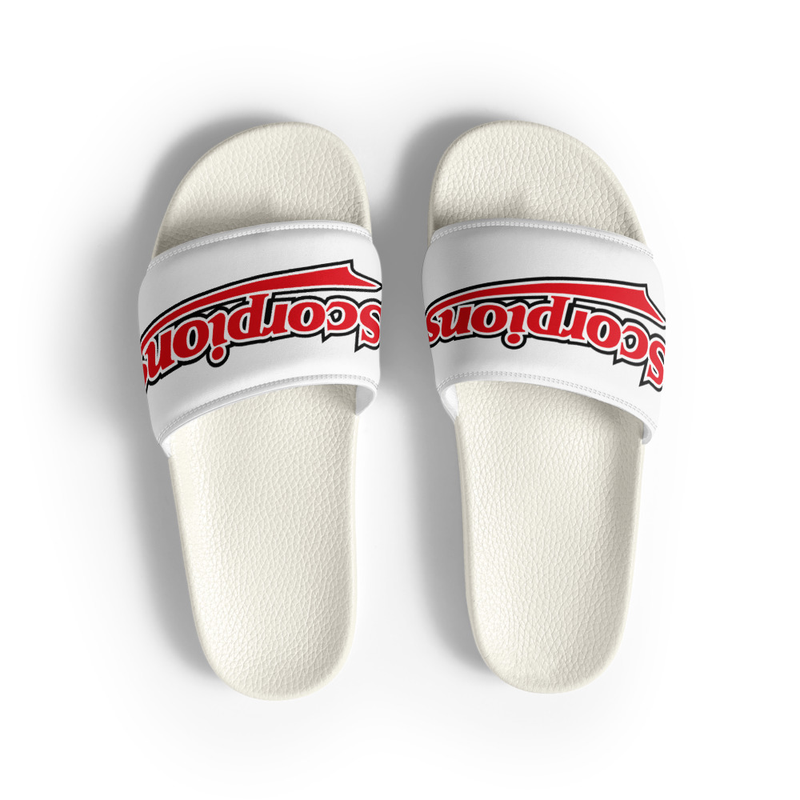 Badeschlappen weiß Schriftzug