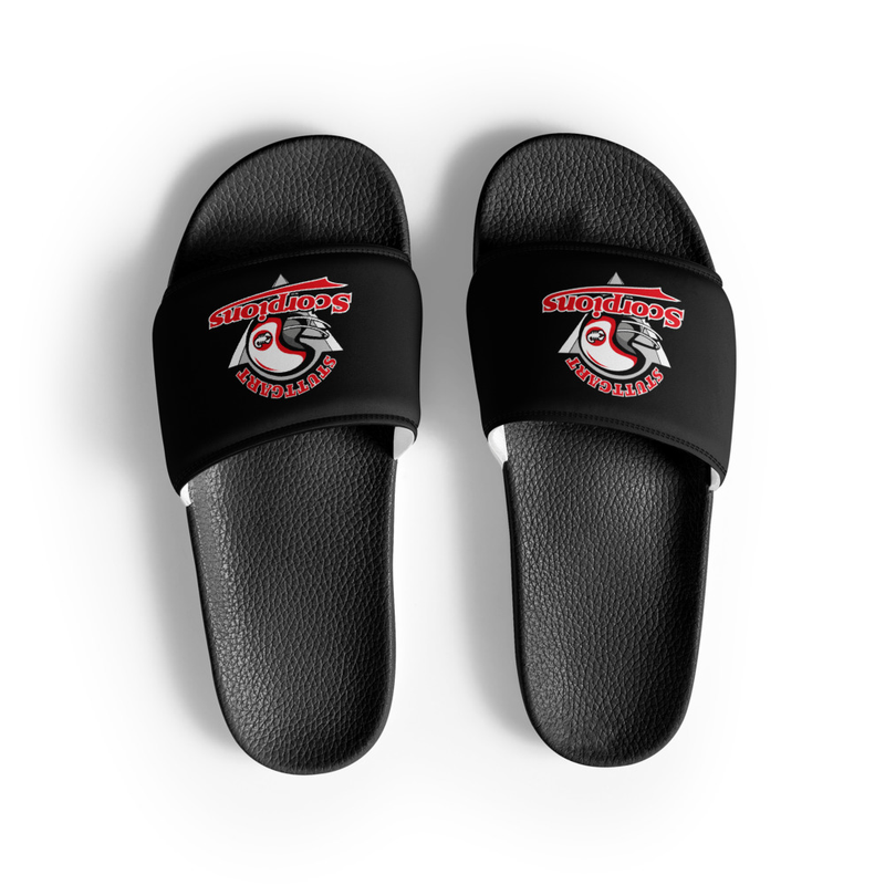 Badeschlappen schwarz Logo