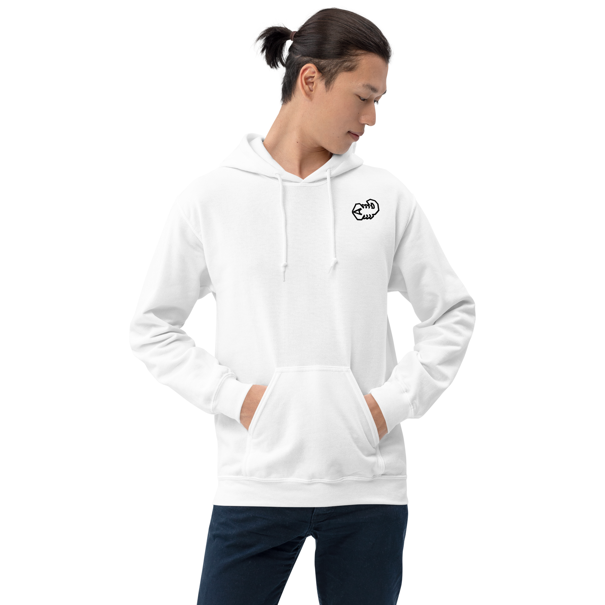 Weißer Kapuzenpullover 0711