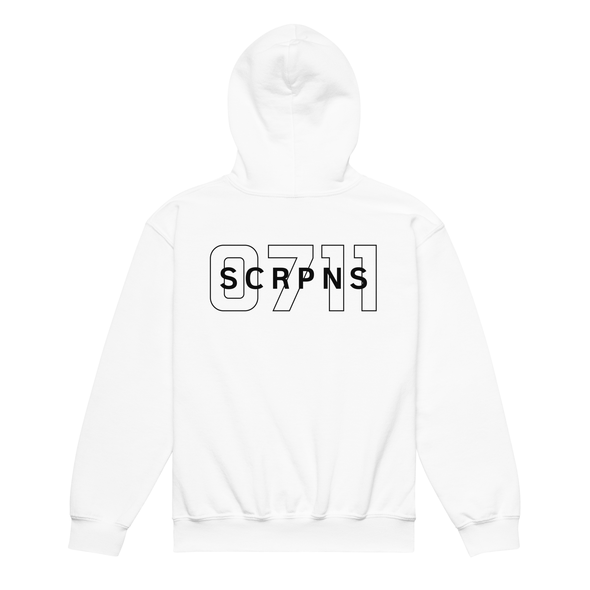 Weißer Kapuzenpullover mit Grafik