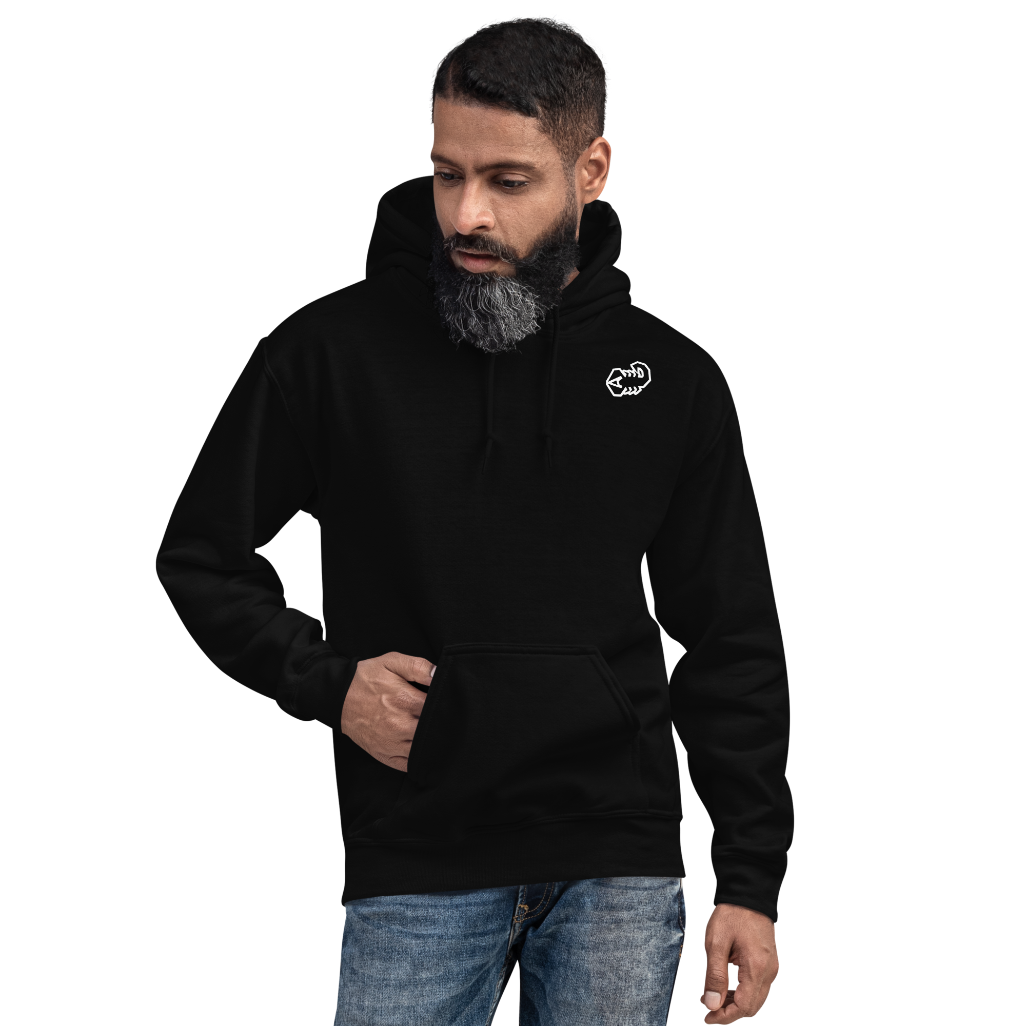 Schwarzer Kapuzenpullover 0711