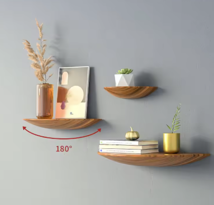 Wall Mounted Wooden Shelf Set