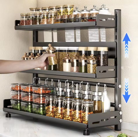 Adjustable Kitchen Spice Rack Organizer