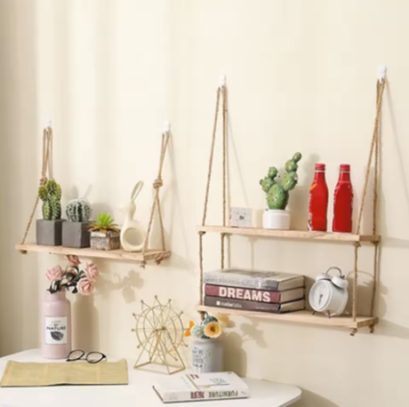 Hanging Wooden Wall Shelves