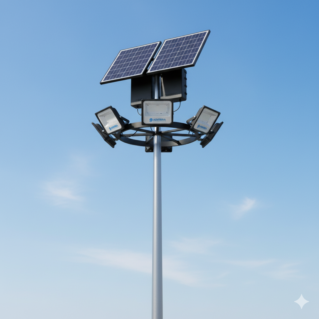 Solar-powered LED High mast light 
