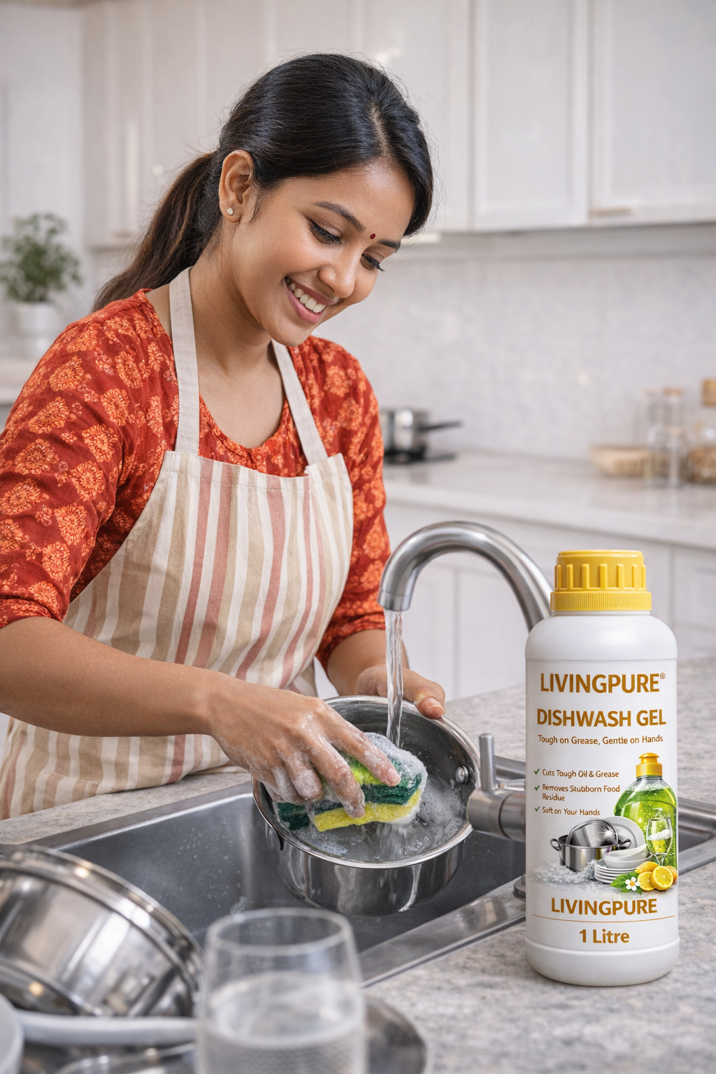 LivingPure Dishwash Gel Liquid 750ML / 1KGS