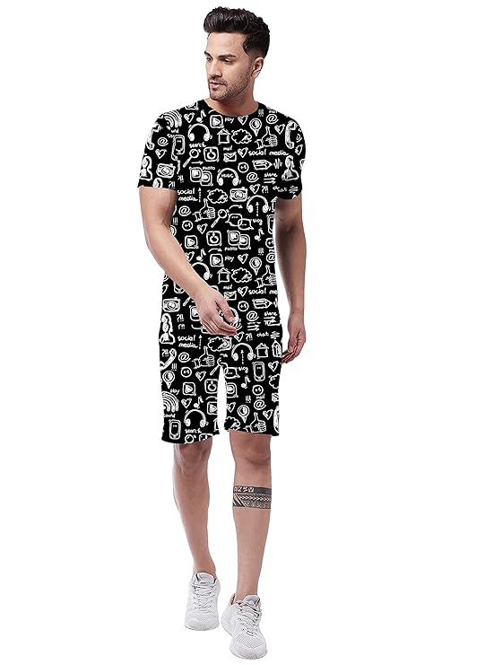 Men’s Graphic Print Short Set