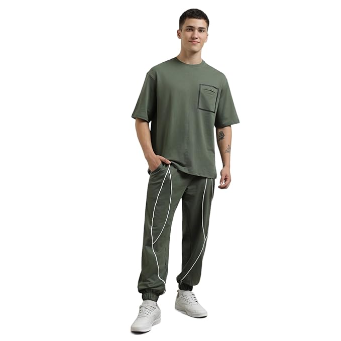 Casual Green Tracksuit Set