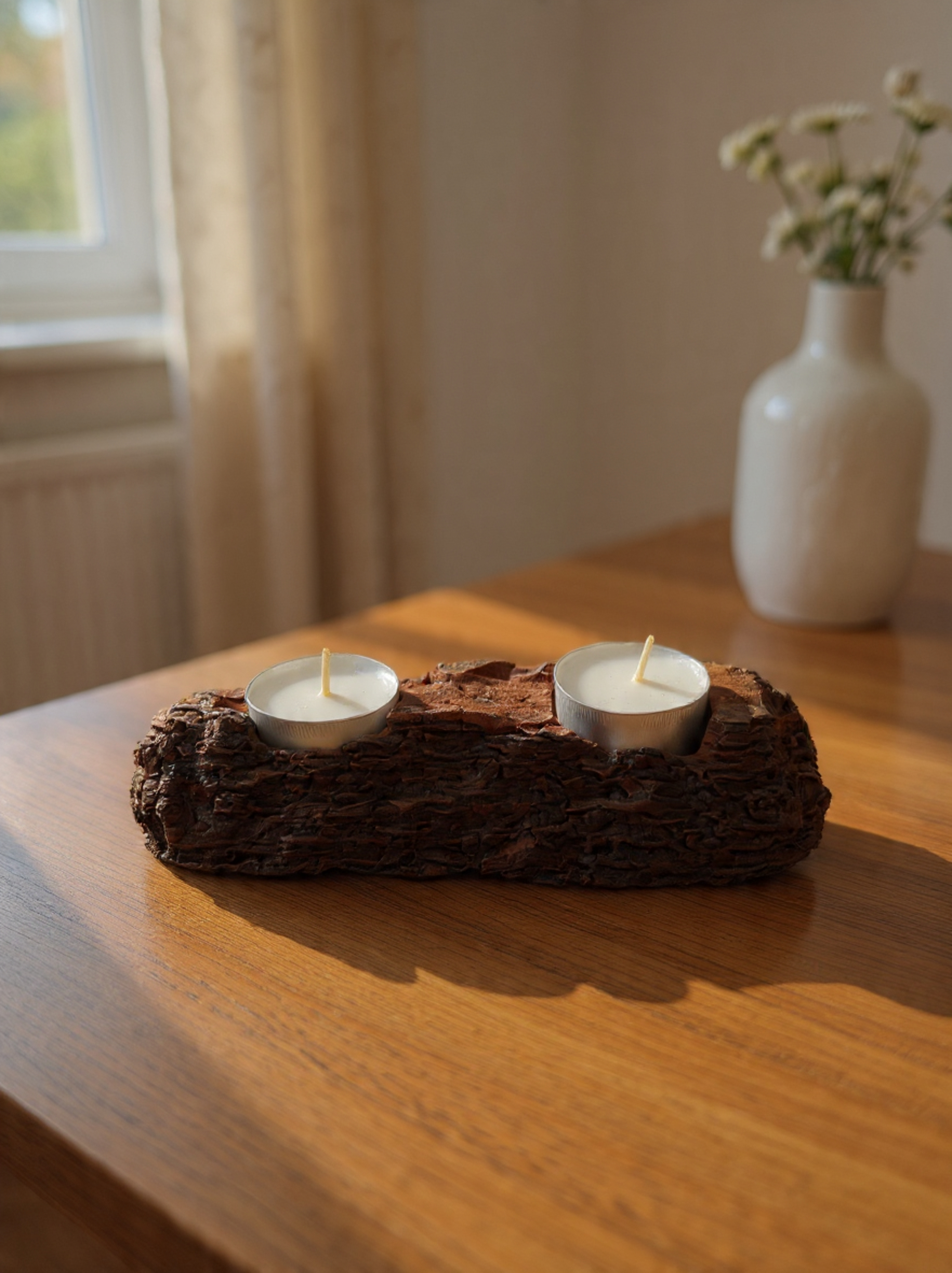 Porta Velas Artesanal de Madera de Balsa