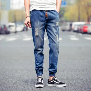 Men's Casual Distressed Jogger Jeans