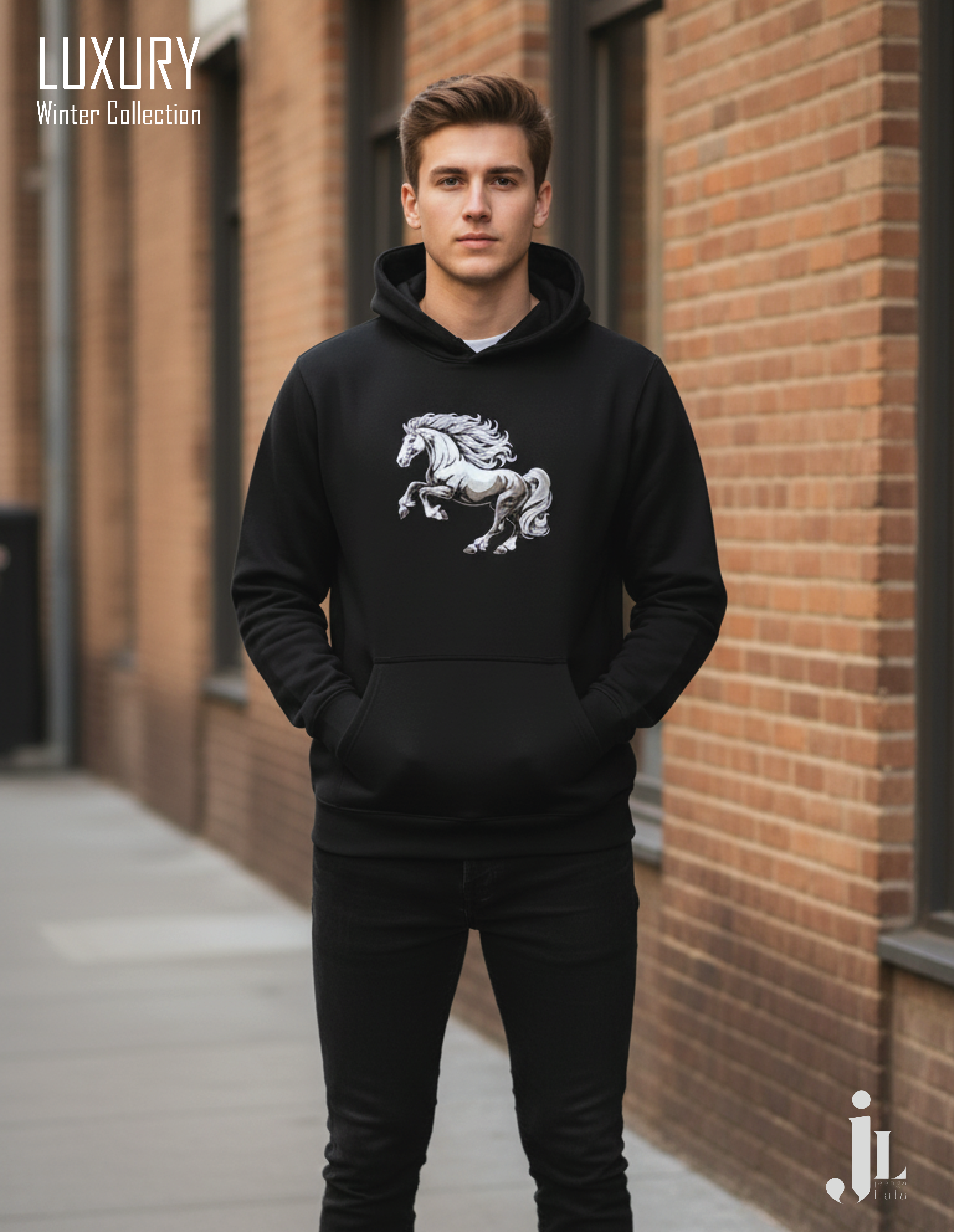 Black Horse Graphic Hoodie