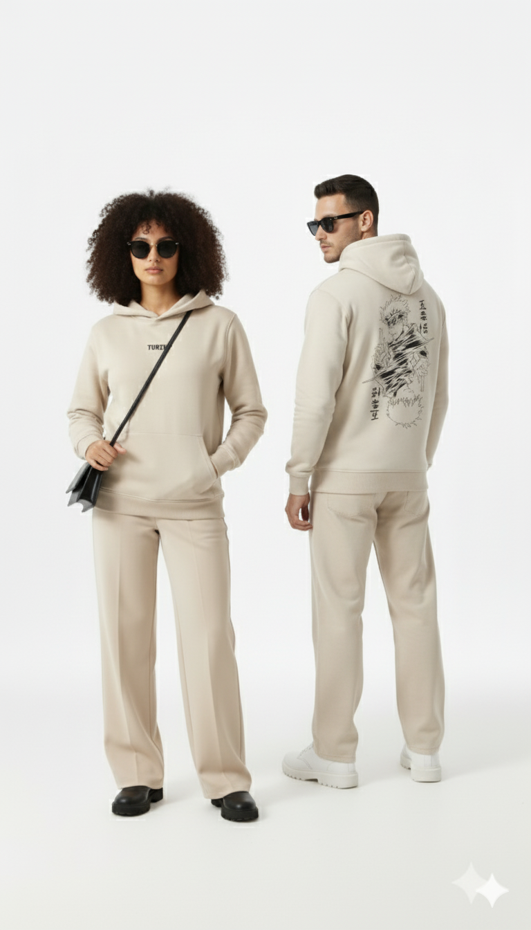 Beige Anime Hoodie - Unisex