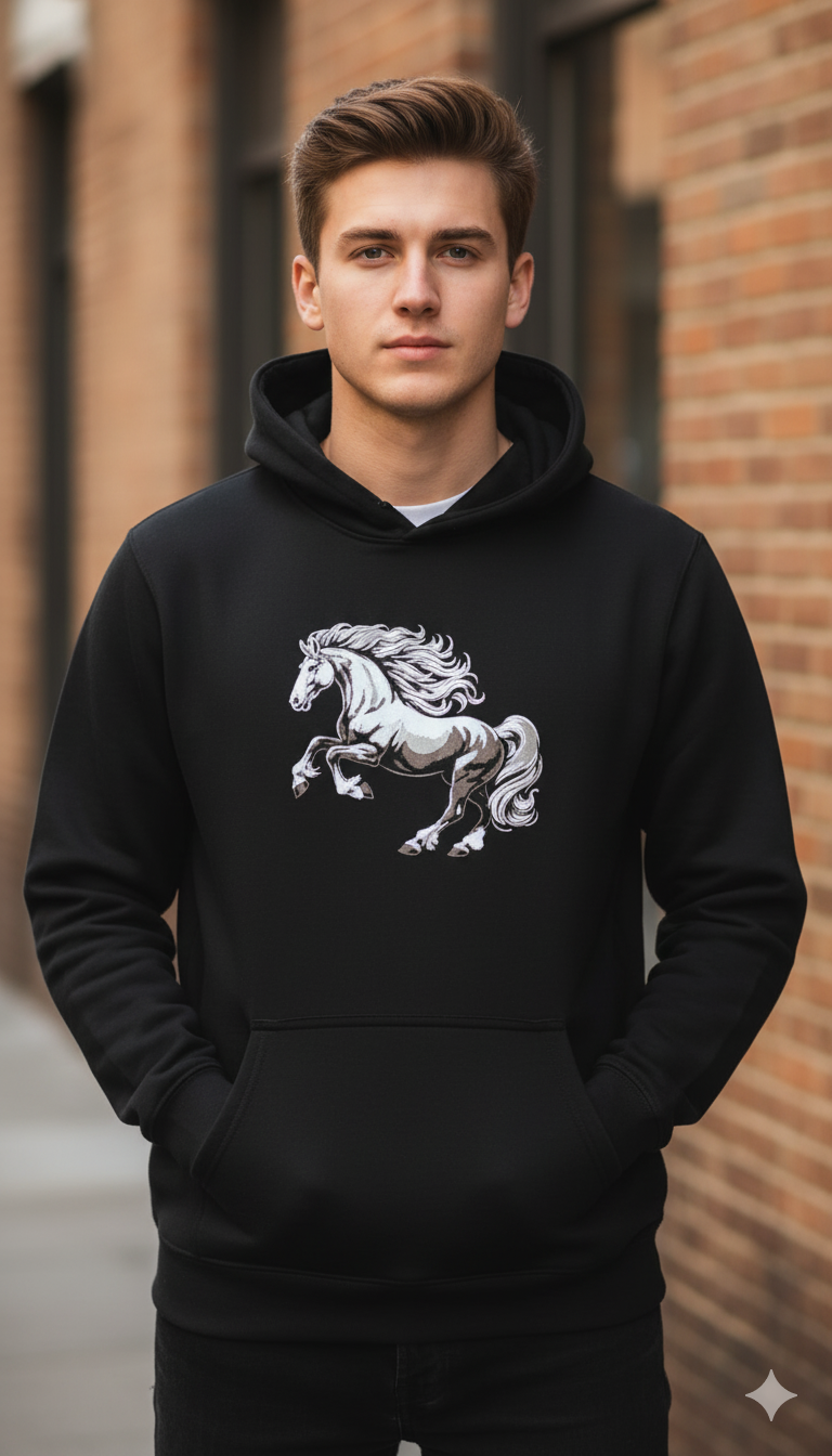 Black Horse Graphic Hoodie