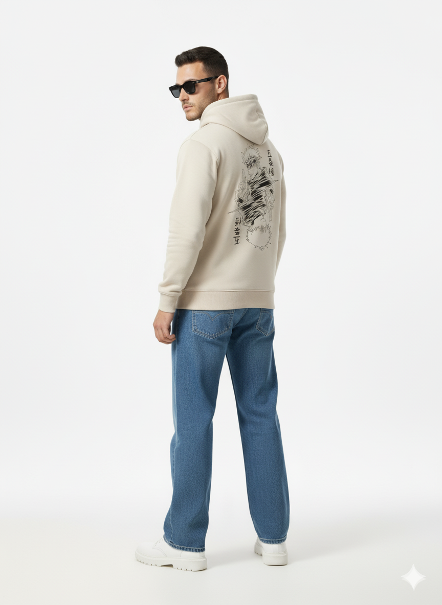 Beige Anime Hoodie - Unisex