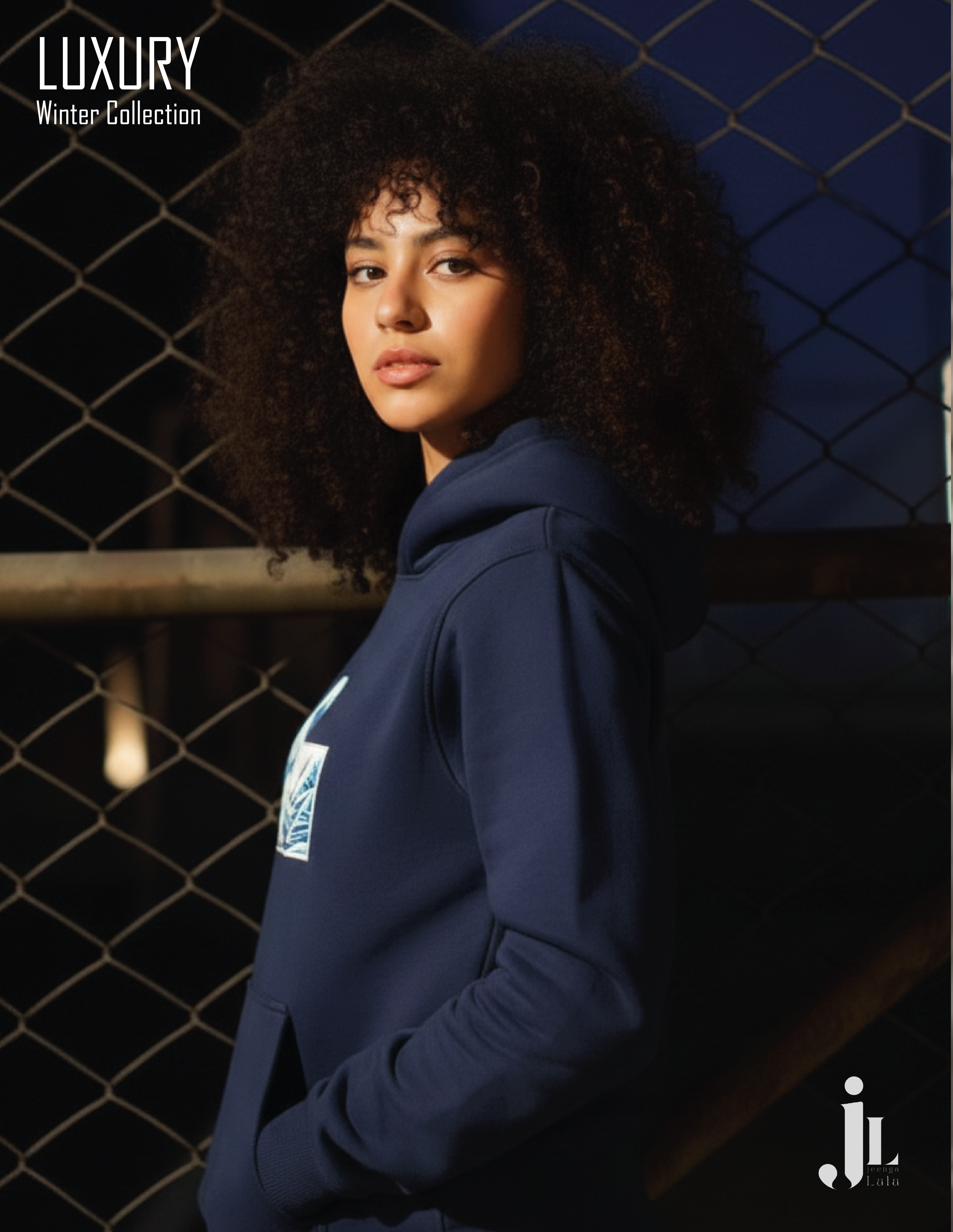 Navy Wave Graphic Hoodie