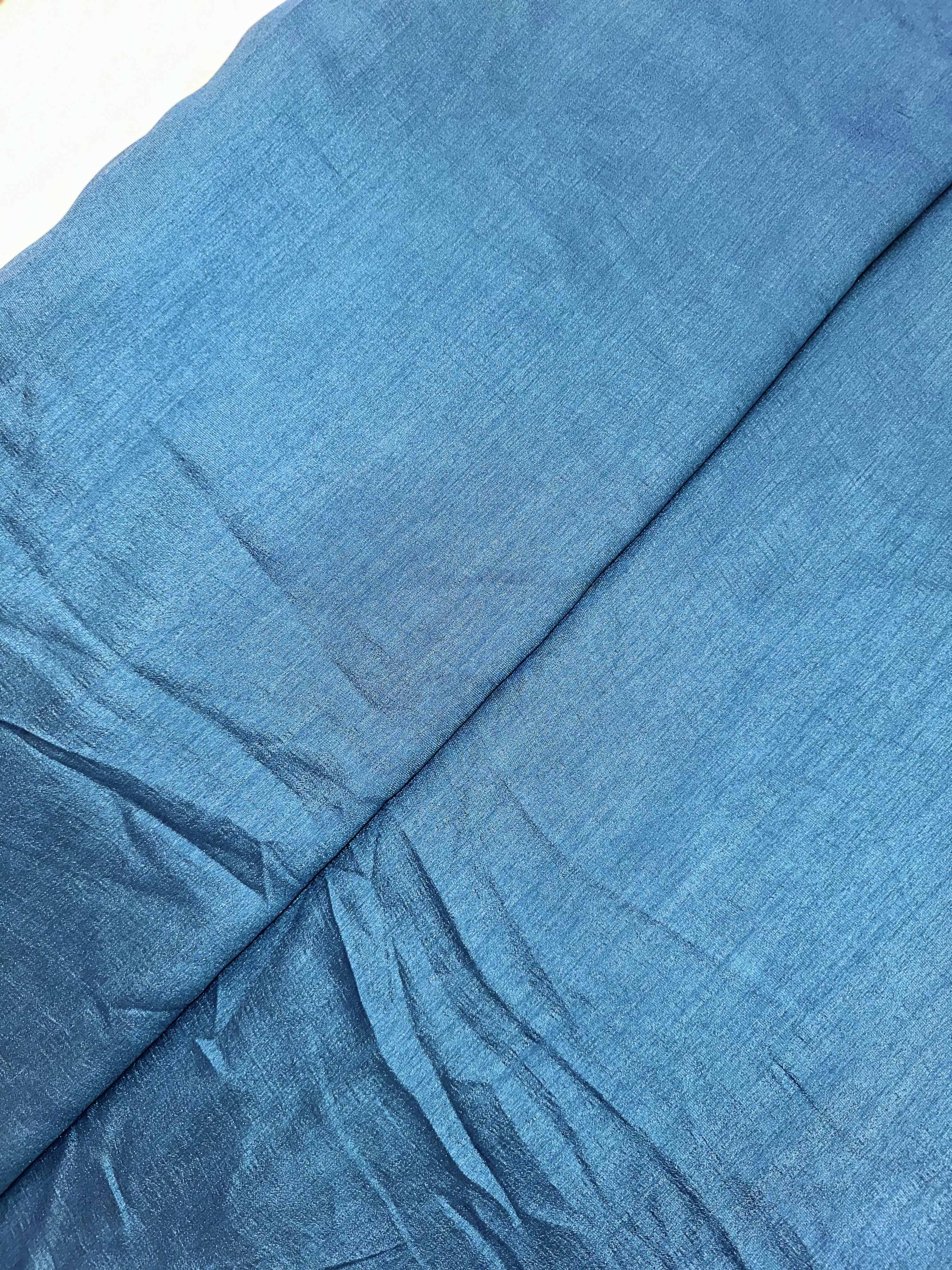 Vichithra Silk Teal Blue Fabric