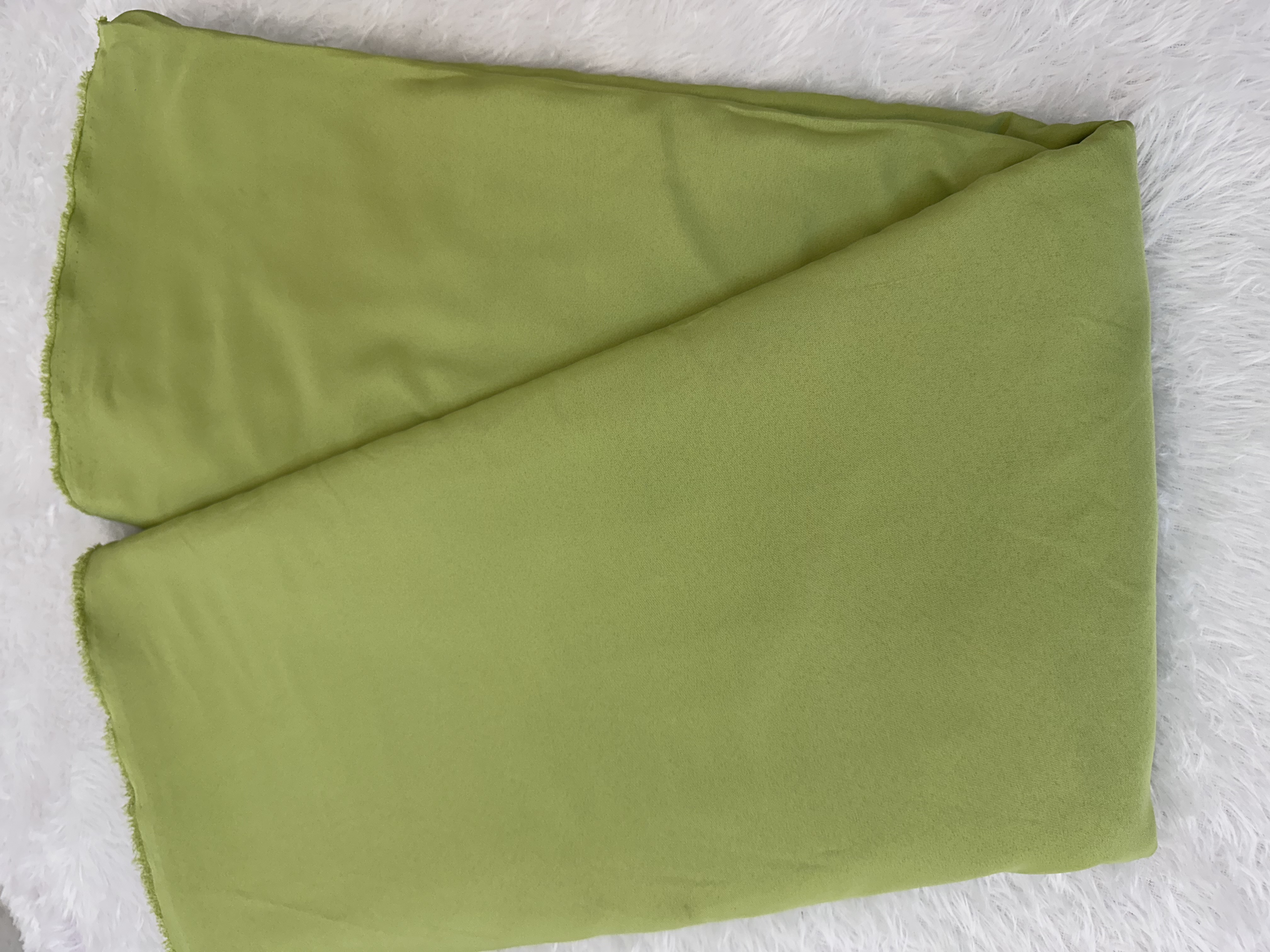 Parrot green Crepe fabric