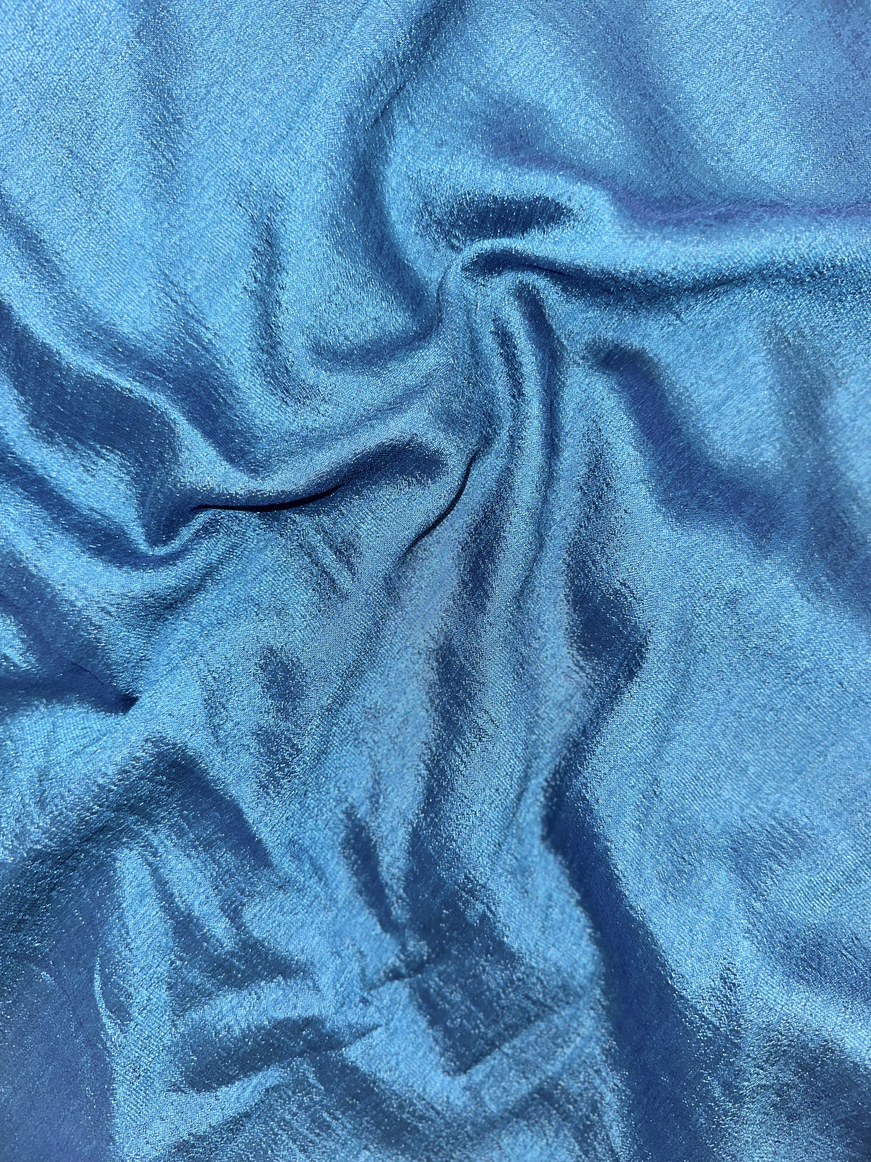 Vichithra Silk Teal Blue Fabric