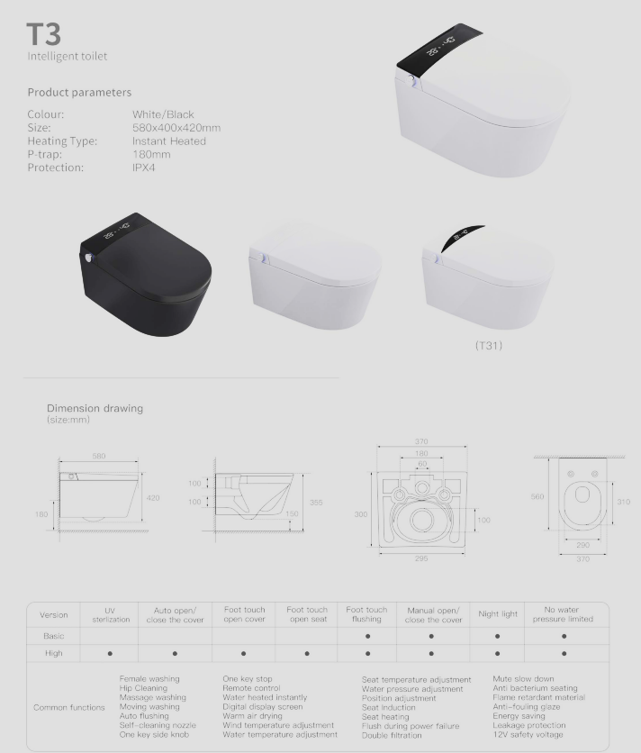 T3 Intelligent Toilet