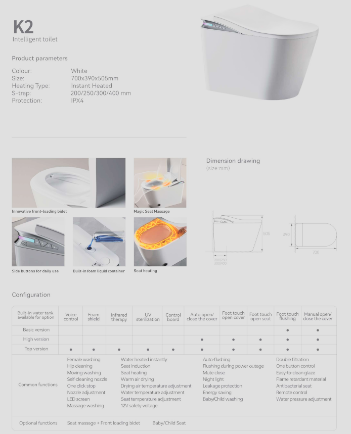 SMAART TOALETT K2 – MODERNE STANDARD