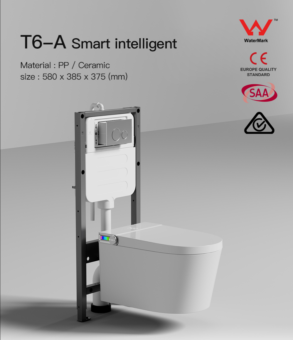T6 / T6 -A/ T6 -B og T6-C.Vegghengt Smart Toalett