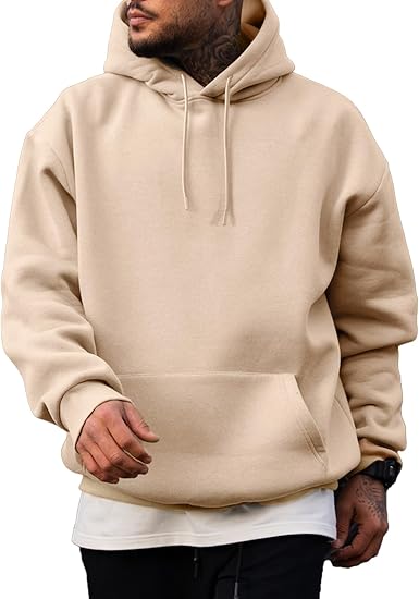 JMIERR Men's Casual Cotton Hoodie with Drawstring Pullover Sweatshirt Long-Sleeve Casual Shirt