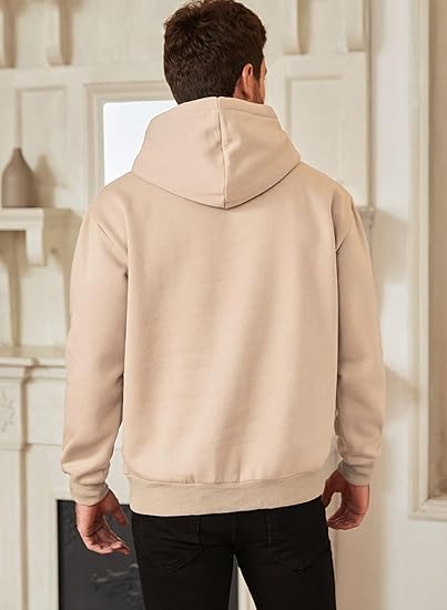 JMIERR Men's Casual Cotton Hoodie with Drawstring Pullover Sweatshirt Long-Sleeve Casual Shirt