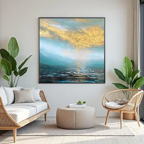 Abstract Ocean-Inspired Canvas Painting