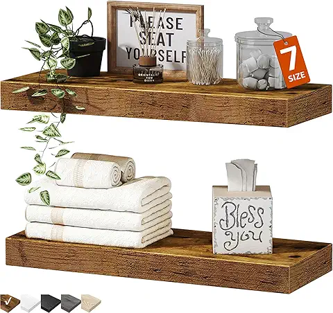 Rustic Wooden Floating Shelves