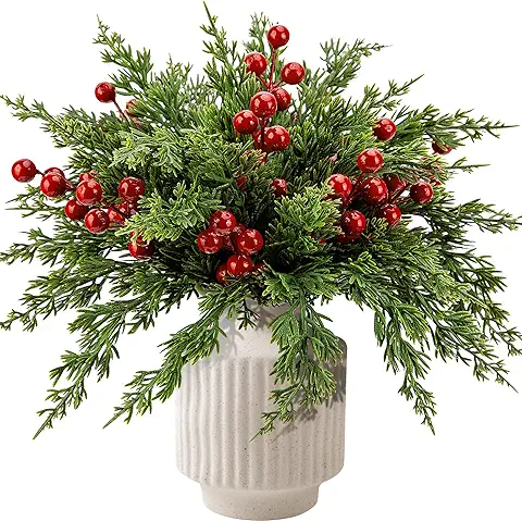 Artificial Red Berry and Pine Floral Arrangement